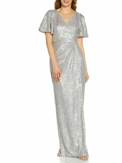 Promo 😉 Adrianna Papell 👩 Womens Embellished MaxI Evening 👗 Dress ✔️
