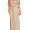 Cheap ❤️ Adrianna Papell Plus 👩 Womens Metallic Draped Evening 👗 Dress 👍