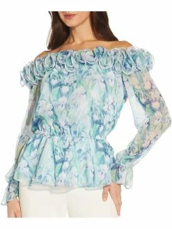 Best reviews of 🥰 Adrianna Papell 👩 Womens Chiffon Off-The-Shoulder Blouse 😉