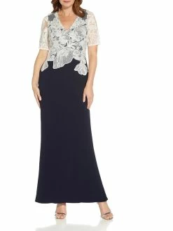 Cheapest 😀 Adrianna Papell 👩 Womens Lace-Overlay Maxi Evening 👗 Dress 🥰