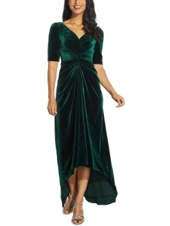 Best Sale 💯 Adrianna Papell 👩 Womens Velvet Hi-Low Evening 👗 Dress ⭐